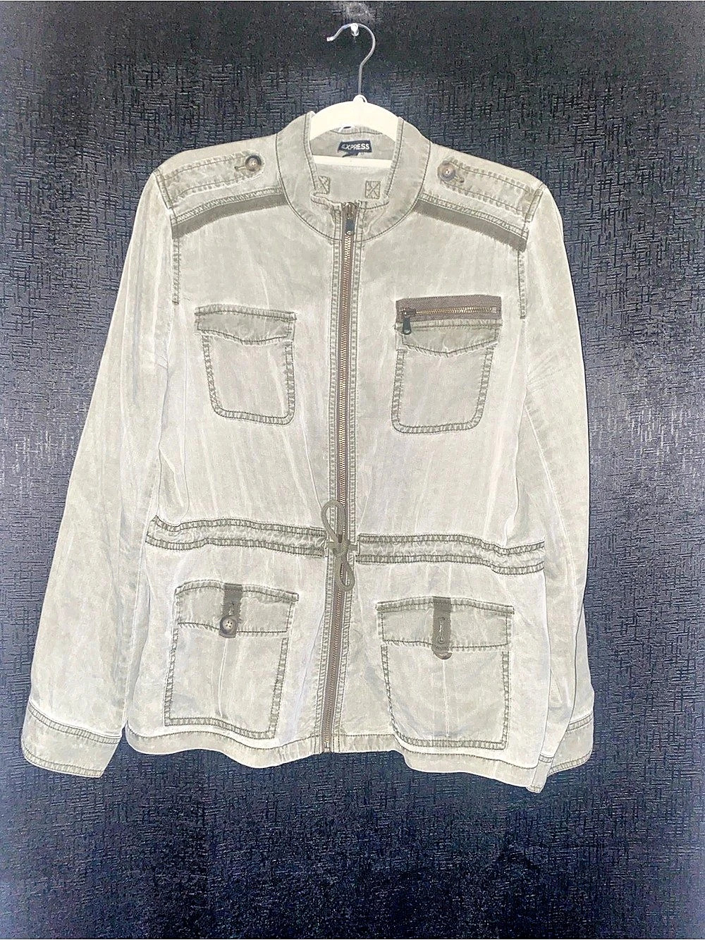 Express - Utility Jacket in Sage Green size large